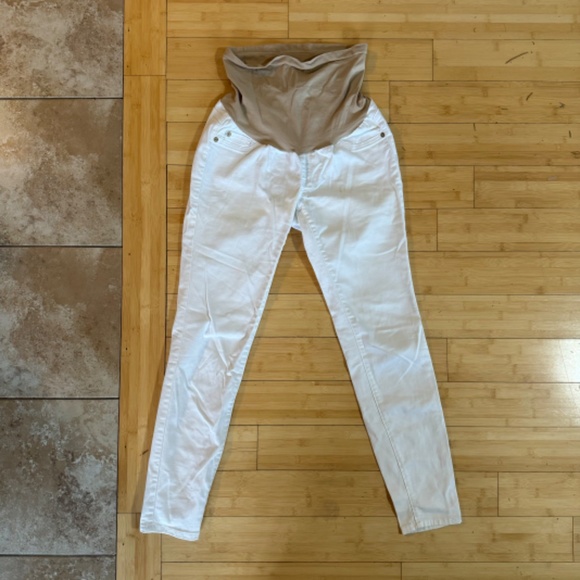 Led Luxe White Denim Jeans Maternity Women’s Size 28 - Picture 2 of 5